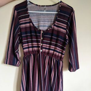 Paolino Dress Muti Colored striped dress